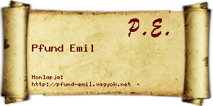 Pfund Emil névjegykártya
